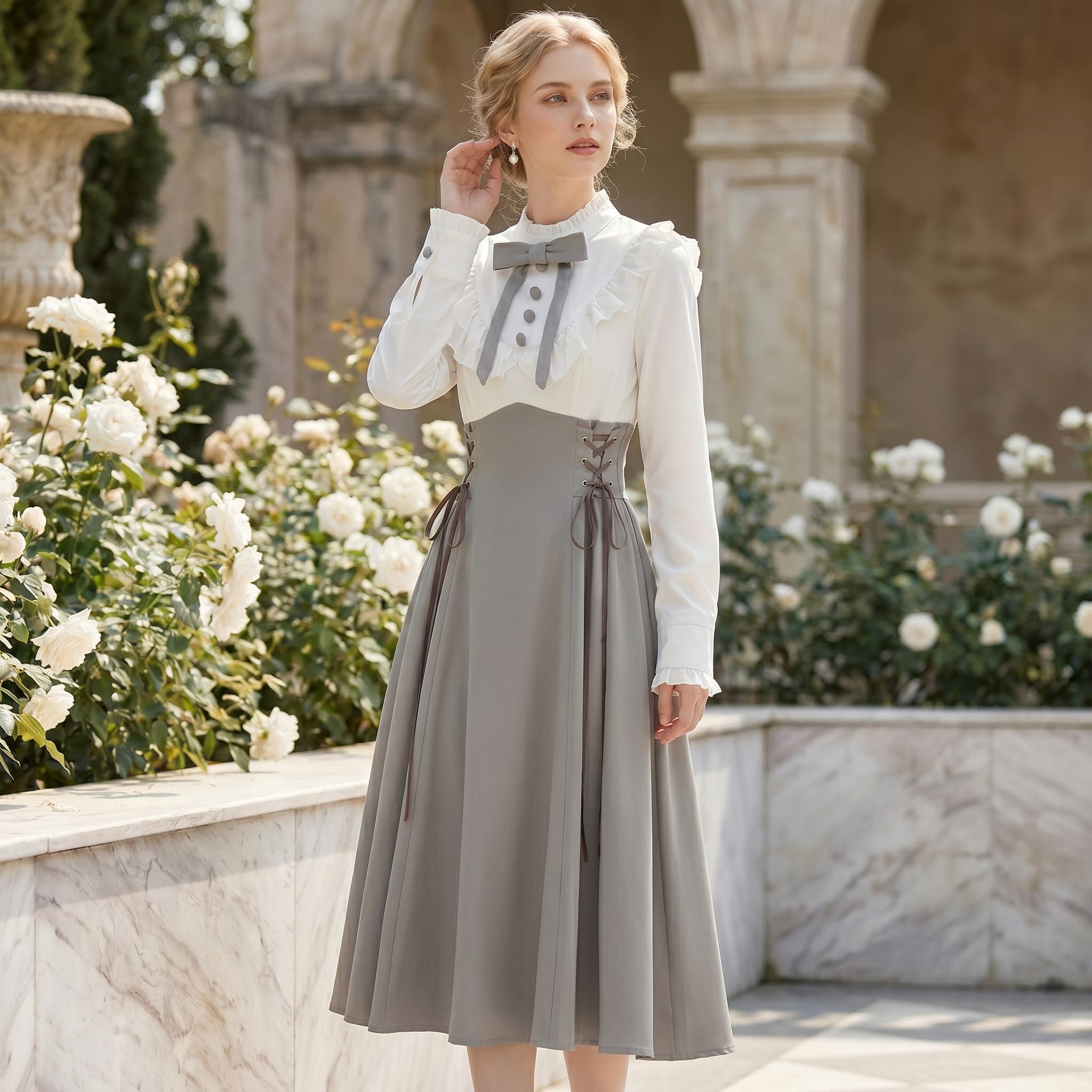Gray Vintage Pinafore Midi Dress - Image 3
