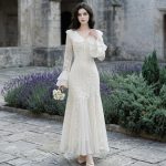 Ivory Lace Vintage Maxi Dress