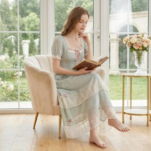 Soft Sage Green Lace Midi Dress